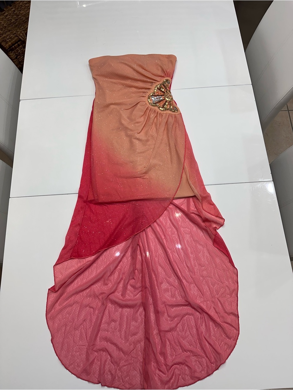 Vintage Teeze Me Y2K Ombré Strapless High-Low Prom Dress - Size 1